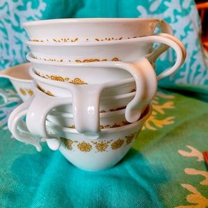 Vintage Corelle Gold Butterfly Hook Handle Mugs 8